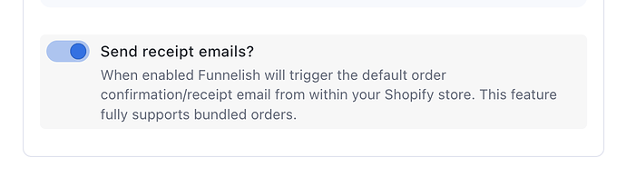 Enable Shopify Receipts