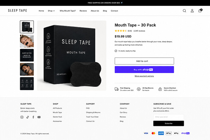 Shopify product page