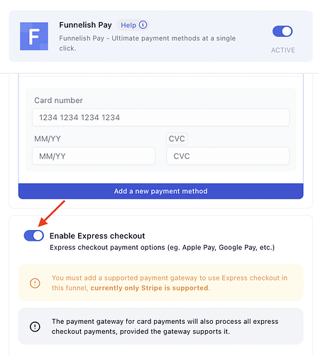 Enabling express checkout