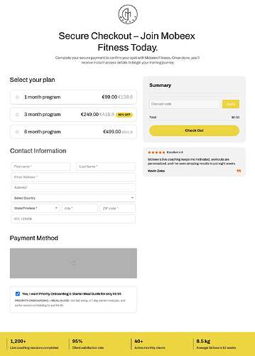 Coaching program checkout