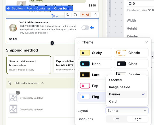 Layout customization