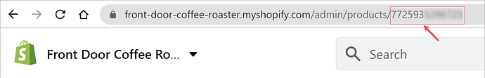 The product ID at the end of the URL