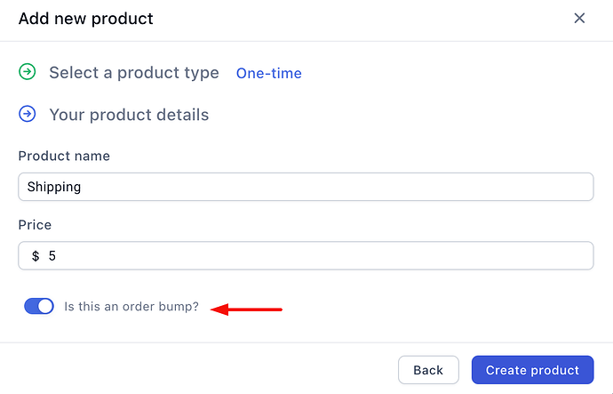 Creating an order bump product