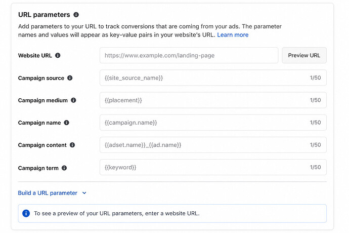 Build URL param