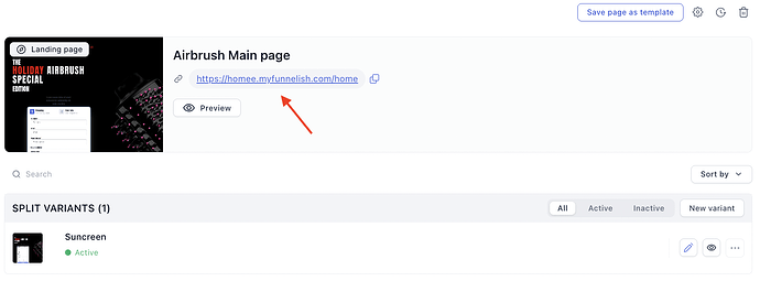 Funnel URL updated to the custom domain