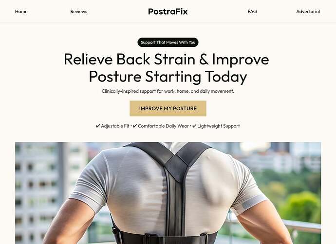 Advertorial funnel landing page