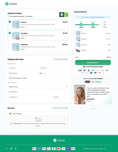 Quiz funnel checkout