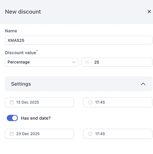 Creating a discount