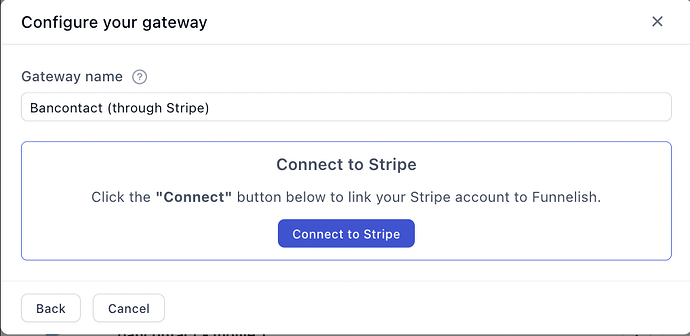 Connecting the Bancontact through Stripe gateway