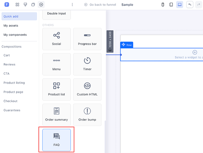 Adding the FAQ element