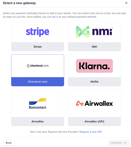 Choosing Checkout.com as the credit card gateway
