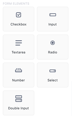 The seven input types