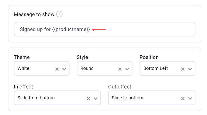 Customizing the Proofy message and position