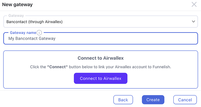 Connecting the Bancontact through Airwallex gateway