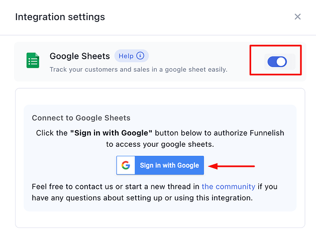 Sign in with Google button