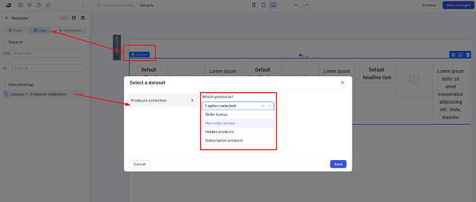 Binding the Repeater to a dataset