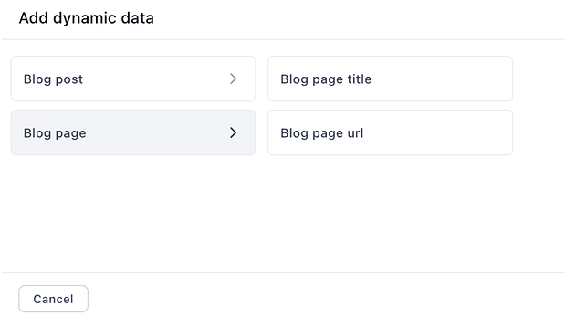 Binding to the blog page
