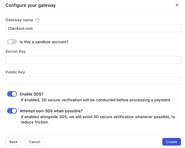 Configuring the Checkout.com gateway