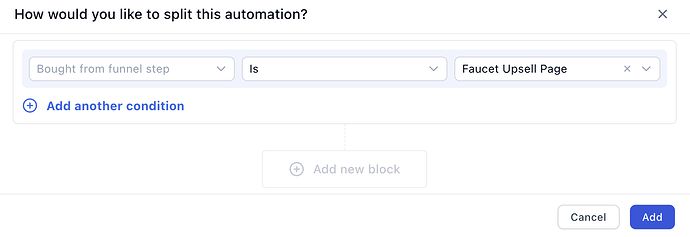 Adding a condition rule