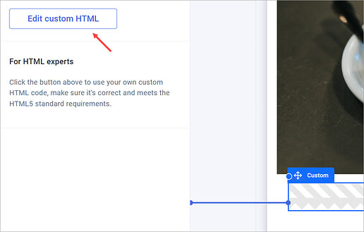 Edit custom HTML