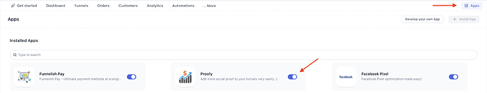 Proofy account-wide settings in Global Apps