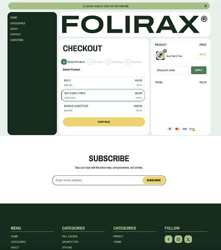 Checkout Page