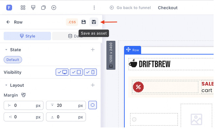 The Save as asset icon
