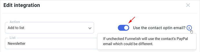 Toggle the optin email setting