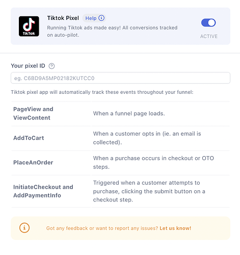 Pasting the Pixel ID into the TikTok Pixel app