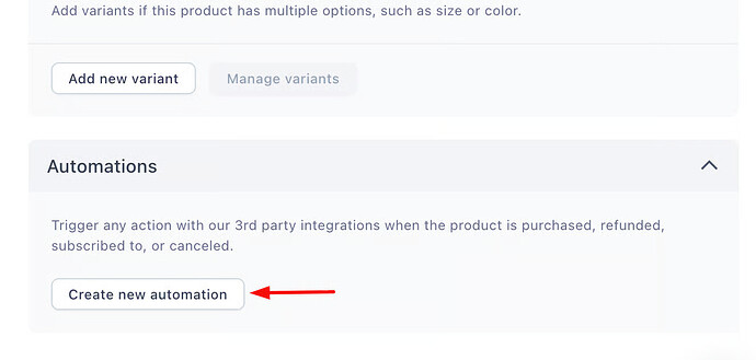 Creating a new product automation in Funnelish