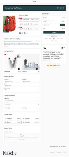 Checkout page with free shipping bar
