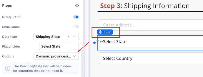 Enabling dynamic states in the Funnelish checkout form