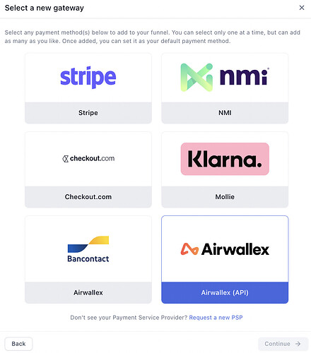 Choosing Airwallex as the credit card gateway