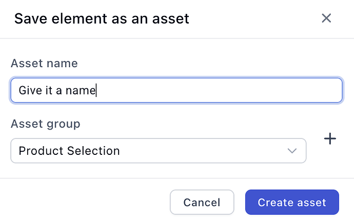 Naming and filing the new asset