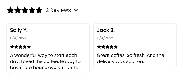 Loox reviews on a Shopify product page