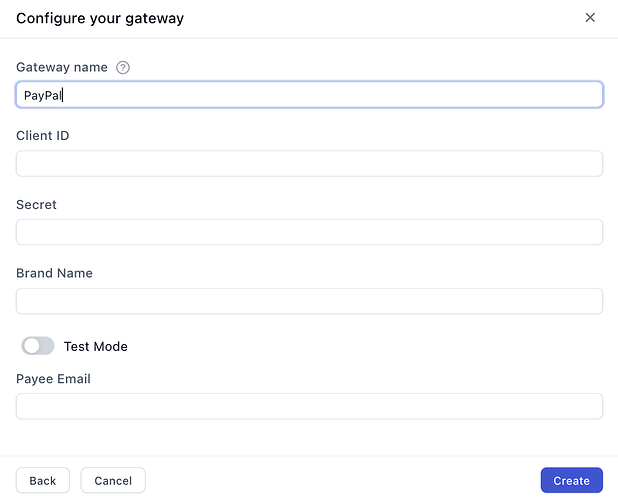 Configuring a classic PayPal gateway