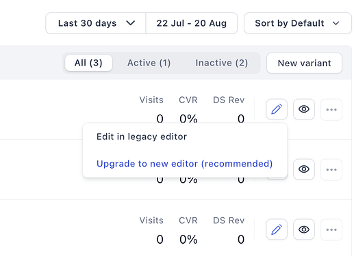 Upgrade Page to V2 editor