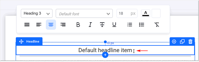 The inline text editor