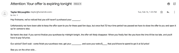 Example of a plain text email