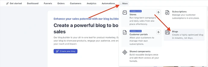 Funnelish blog builder
