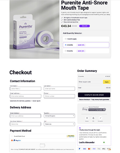 Checkout Page