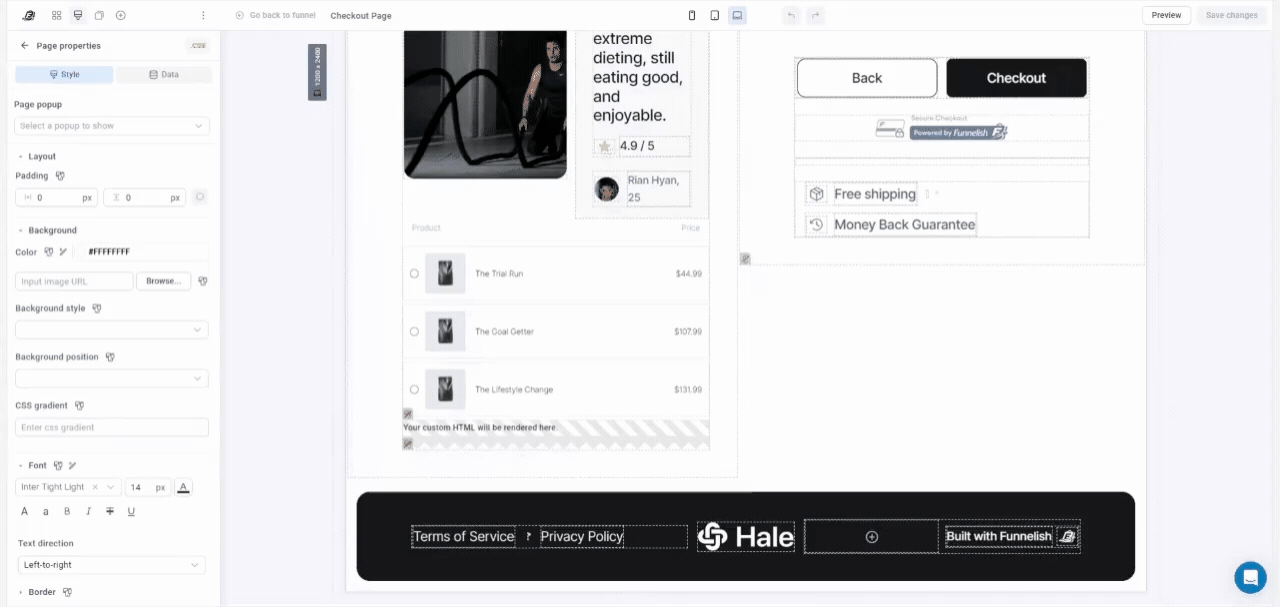 When a visitor lands on the checkout page, the correct product is automatically selected.