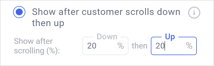 Setting the down-then-up percentages