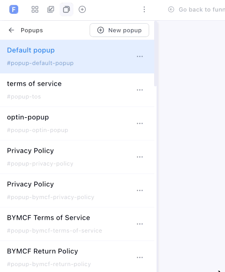 Assigning a popup and trigger to the page
