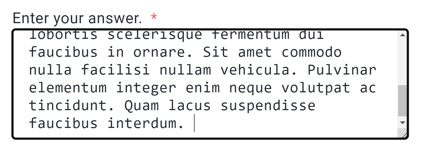 A textarea field