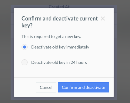The deactivate old key prompt